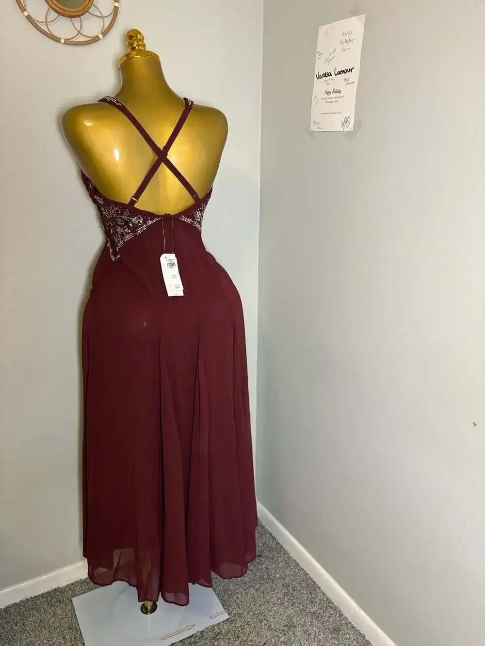 Abercrombie & Fitch Beaded Plunge Maxi Dress